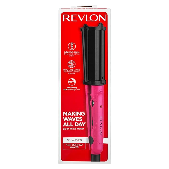 Revlon Tourmaline + Ceramic Hair Waver Iron | For Long Lasting Waves (3/4 in)