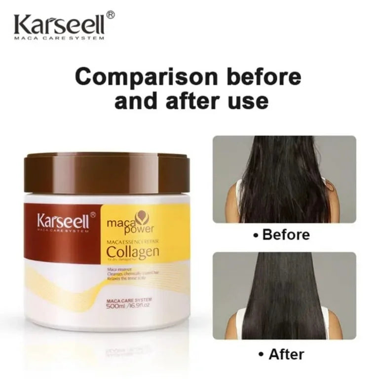 BUY 1 GET 1 FREE OFFER Collagen Hair Treatment Deep Repair Conditioning Argan Oil Collagen Hair Mask Essence for Dry Damaged Hair All Hair Types 16.90 oz 500ml