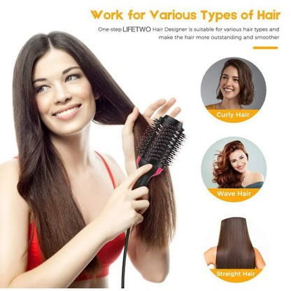 One-Step Ceramic Hair Dryer & Volumizer Hot Air Brush, Black